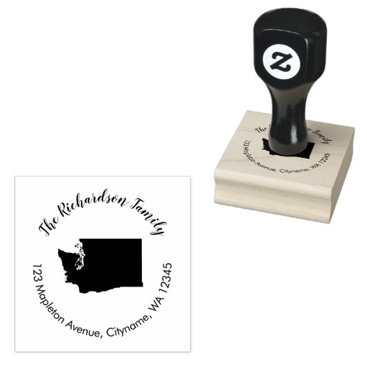 ワシントン州差出人住所ゴム印 ラバースタンプ (押印)