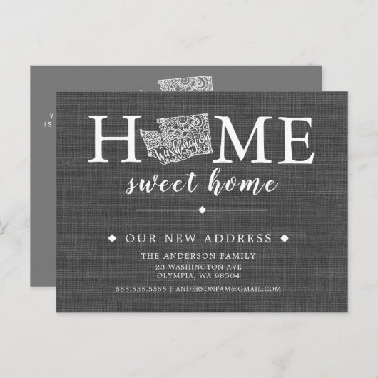 ワシントン州引っ越し案内はがき 案内ポストカード (正面/裏面)