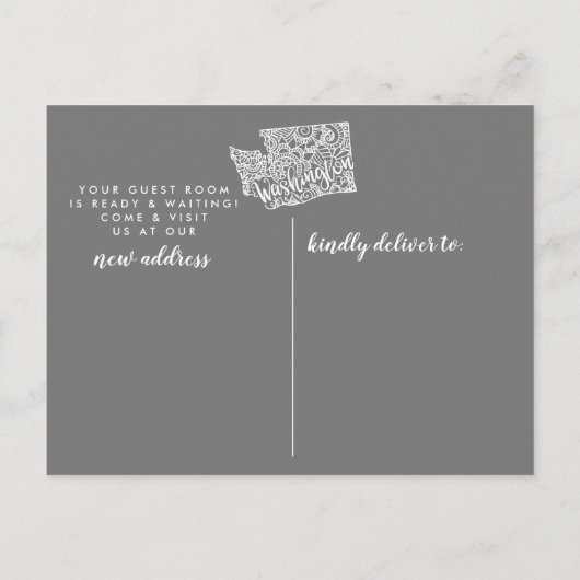 ワシントン州引っ越し案内はがき 案内ポストカード (裏面)