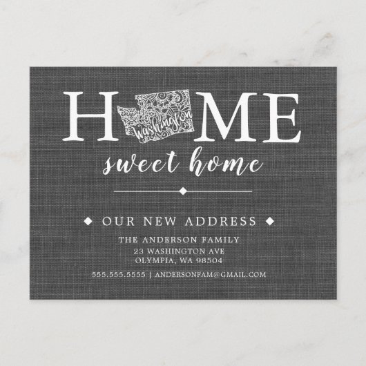 ワシントン州引っ越し案内はがき 案内ポストカード (正面)