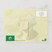 ワシントン州旗とシール ポストカード (裏面)