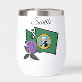 ワシントン州旗とフラワーパシフィックロードデンドロン (背面)