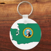 ワシントン州旗の地図 キーホルダー (正面)