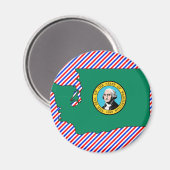 ワシントン州旗の地図 マグネット (正面/裏面)