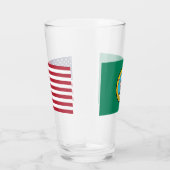 ワシントン州旗を持つ愛国的なガラスのカップ タンブラーグラス (右)