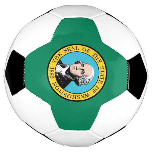 ワシントン州旗を持つ愛国的なサッカーボール サッカーボール (回転)