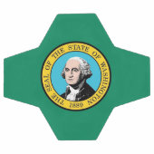 ワシントン州旗を持つ愛国的なサッカーボール サッカーボール (フラット)