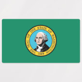 ワシントン州旗を持つ愛国的な州 ラベル (デザイン1)