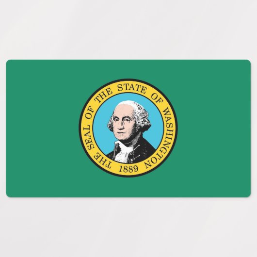 ワシントン州旗を持つ愛国的な州 ラベル (デザイン1)