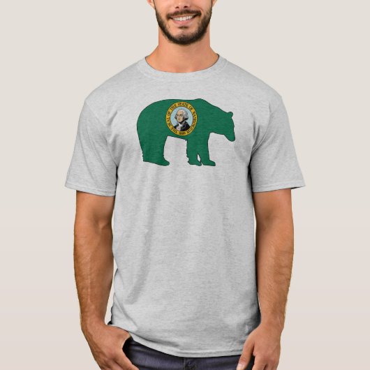 ワシントン州旗クマ Tシャツ (正面)