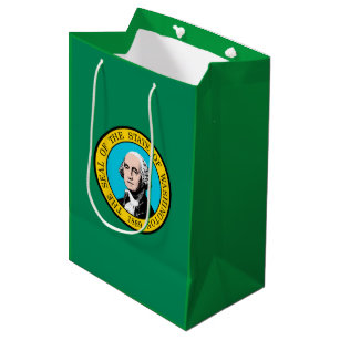 ワシントン州旗デザイン ミディアムペーパーバッグ