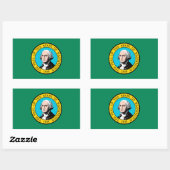 ワシントン州旗デザイン 長方形シール (シート)