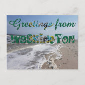 ワシントン州旗ハートUSAからの挨拶 ポストカード (正面)