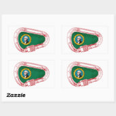 ワシントン州旗登山カラビナー 長方形シール (シート)