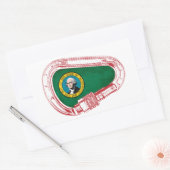 ワシントン州旗登山カラビナー 長方形シール (封筒)