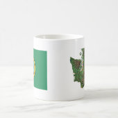 ワシントン州旗+地図マグカップ コーヒーマグカップ (中央)