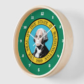 ワシントン州旗 壁時計 (傾斜)