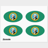 ワシントン州旗 楕円形シール (シート)