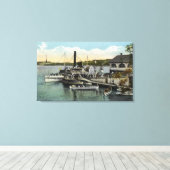 ワシントン州知事Endicott Steamers Docked キャンバスプリント (インサイチュ (ウッドフロア))