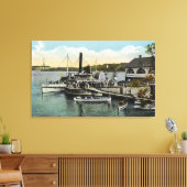 ワシントン州知事Endicott Steamers Docked キャンバスプリント (インサイチュ (リビング))