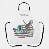 ワシントン州統一された州マップUSAお土産 エプロン (正面)