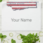 ワシントン州統一された州マップUSAお土産 キッチンタオル (折り畳み)