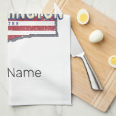 ワシントン州統一された州マップUSAお土産 キッチンタオル (四つ折り)