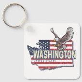 ワシントン州統一された州マップUSAお土産 キーホルダー (正面)