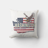 ワシントン州統一された州マップUSAお土産 クッション (正面)