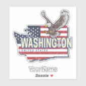 ワシントン州統一された州マップUSAお土産 シール (シート)
