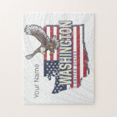 ワシントン州統一された州マップUSAお土産 ジグソーパズル (縦)