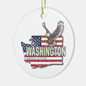 ワシントン州統一された州マップUSAお土産 セラミックオーナメント (左)