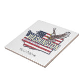 ワシントン州統一された州マップUSAお土産 タイル (側面)