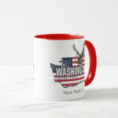 ワシントン州統一された州マップUSAお土産 マグカップ (正面右)