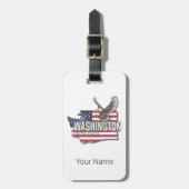 ワシントン州統一された州マップUSAお土産 ラゲッジタグ (正面縦)