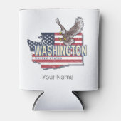 ワシントン州統一された州マップUSAお土産 缶クーラー (正面)