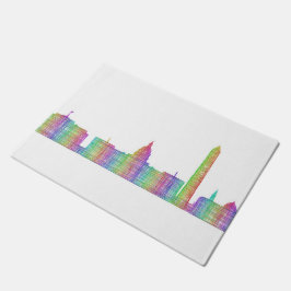 ワシントン州都市スカイライン ドアマット