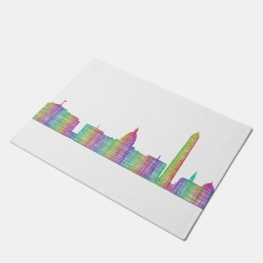 ワシントン州都市スカイライン ドアマット (アングル)