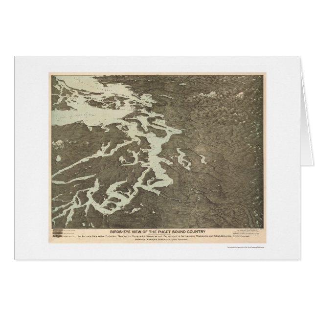 ワシントン州1891年のピュージェットサウンドの国の地図 (正面横)