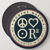 ワシントン州6"の女性の3月Pin 缶バッジ (正面&裏面)