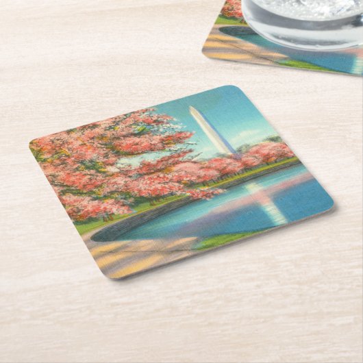 ワシントン州 スクエアペーパーコースター (アングル)