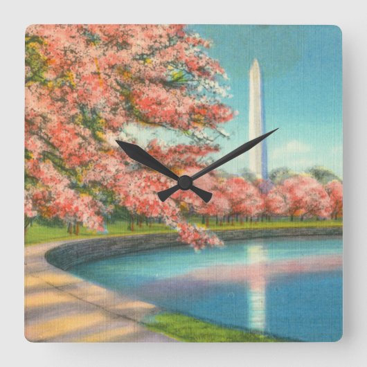 ワシントン州 スクエア壁時計 (正面)