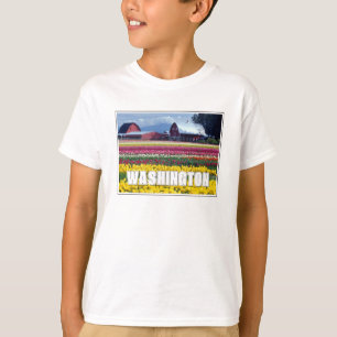 ワシントン州 チューリップ畑 Tシャツ