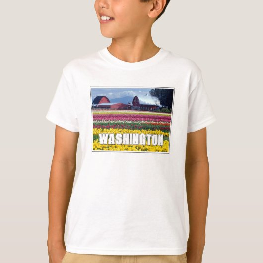 ワシントン州 | チューリップ畑 Tシャツ (正面)