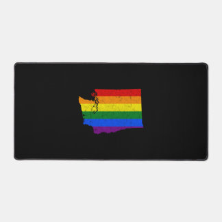 ワシントン州 LGBT レインボーフラッグ デスクマット