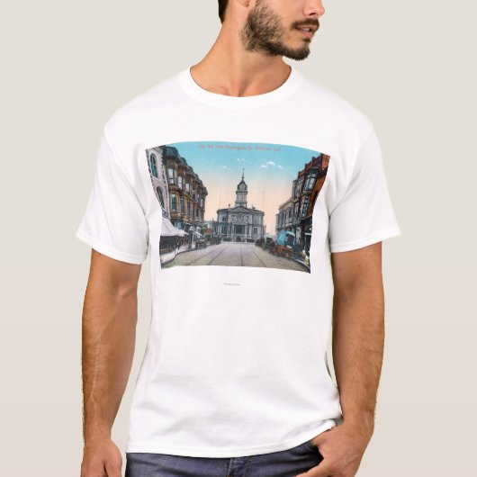 ワシントン州Stからの市役所Bldgの眺め Tシャツ (正面)