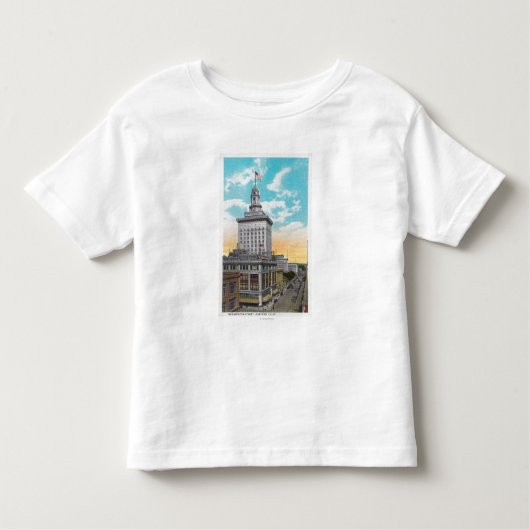 ワシントン州StreetOakland、カリフォルニアの空中写真 トドラーTシャツ (正面)