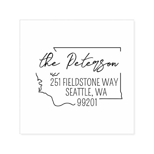 ワシントン差出人住所スタンプ自己インク セルフインキングスタンプ (デザイン)