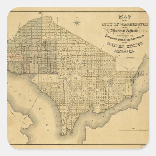 ワシントン市地図（1839年） スクエアシール (正面)
