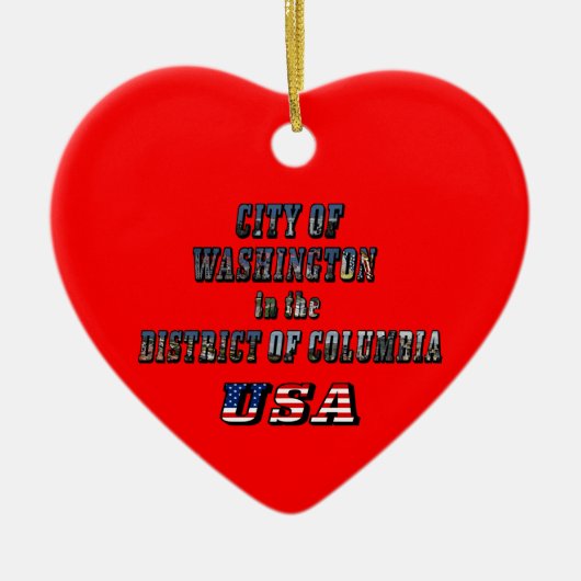 ワシントン市（コロンビア特別区、アメリカ合衆国） セラミックオーナメント (正面)